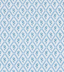 Strawberry Trellis Fabric by Barneby Gates China Blue