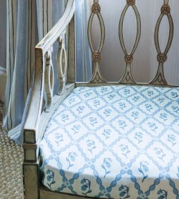 Strawberry Trellis Fabric by Barneby Gates China Blue