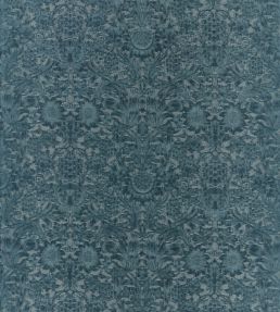Sunflower Caffoy Velvet Fabric by Morris & Co Webbs blue
