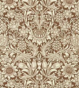 Sunflower Wallpaper in Chocolate/Cream by Morris & Co | Jane
