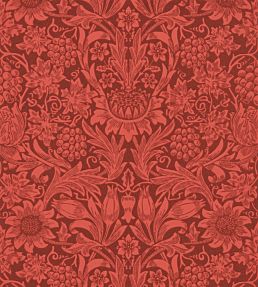 Sunflower Wallpaper by Morris & Co Chocolate/Red