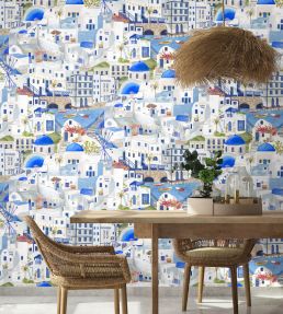 The Mediterranean Wallpaper by Brand McKenzie Blue & White