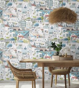 The Mediterranean Wallpaper by Brand McKenzie Slate Blue