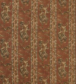 Tibetan Tiger Stripe Fabric by Zoffany Russet