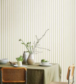 Ticking Stripe Wallpaper by Ohpopsi Barley