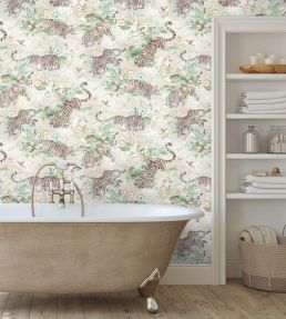 Tiger Lily Wallpaper by Brand McKenzie Linen & Green