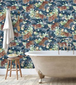 Tiger Lily Wallpaper by Brand McKenzie Midnight