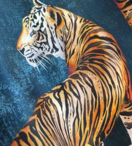 Tigress Velvet Fabric by Avalana Navy