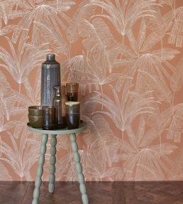 Tropical Leaf Wallpaper by Eijffinger Orange / Terracotta