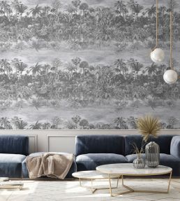 Tropical Reflections Wallpaper by Brand McKenzie Black / White