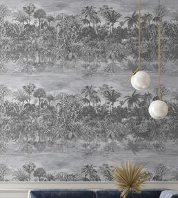 Tropical Reflections Wallpaper by Brand McKenzie Black / White