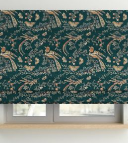 V&A Paradise Fabric by Arley House Teal