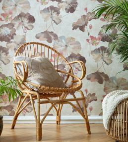 Water Lilies Wallpaper by 1838 Wallcoverings Caramel
