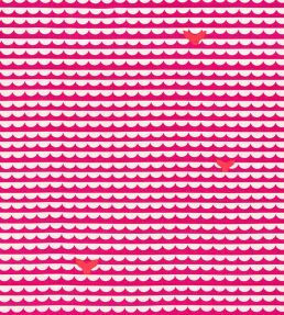 We Sailed Away Fabric by Christopher Farr Cloth Hot Pink
