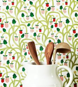 Wild Strawberries Wallpaper by DADO 01 With Cream