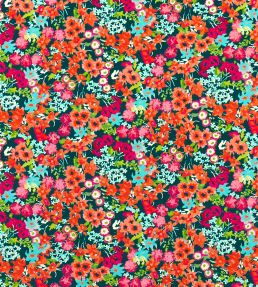 美品　Adeam Printed Floral Woodland サマー花柄 Wildflower Meadow Velvet Fabric in Carnelian/Aquamarine