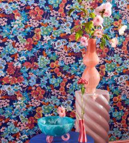 Wildflower Meadow Wallpaper by Harlequin Lapis/Carnelian/Aquamarine