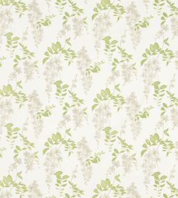 Wisteria Blossom Fabric by Sanderson Silver/Apple