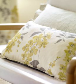 Wisteria Blossom Fabric by Sanderson Silver/Apple
