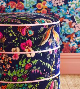 Wonderland Floral Velvet Fabric by Harlequin Sapphire/Spinel/Emerald