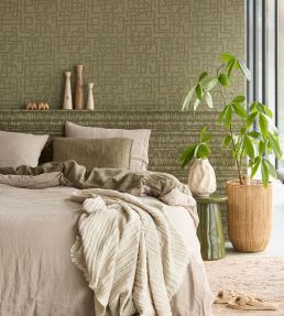 Woven Lines Wallpaper by Eijffinger Green