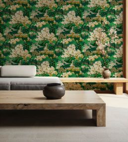 Yu Garden Wallpaper by Coordonne Emerald