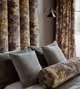 Richmond Park Velvet Fabric by Zoffany Evergreen