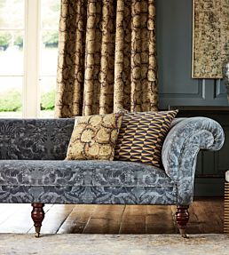 Ducato Velvet Fabric by Zoffany Reign Blue