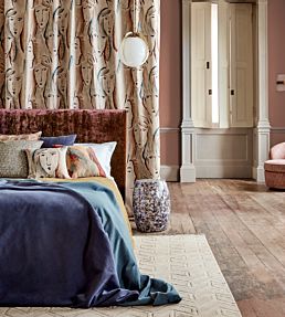 Les Dames Fabric by Zoffany Charcoal