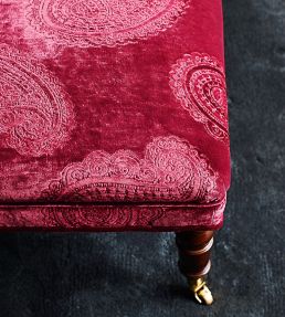 Orissa Velvet Fabric by Zoffany Burgundy