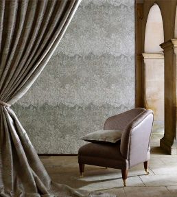 Belvoir Wallpaper by Zoffany Blue/Amber