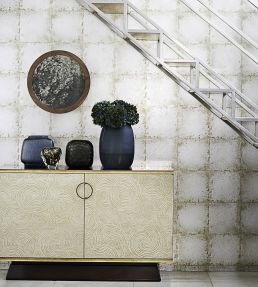 Lustre Tile Wallpaper by Zoffany Pewter