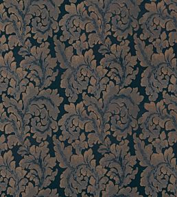 Acantha Silk Fabric by Zoffany Prussian Blue