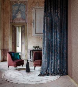 Acantha Silk Fabric by Zoffany Prussian Blue