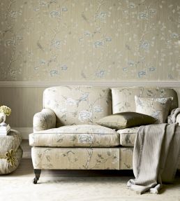 Woodville Fabric by Zoffany White Clay