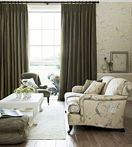 Woodville Fabric by Zoffany White Clay