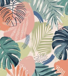 Abstract Jungle Wallpaper by Brand McKenzie Teal Blue