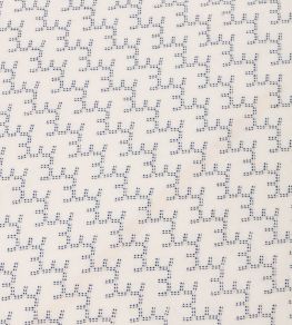 Aerial Fabric by Vanderhurd Blue/White on Cream