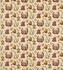 Alice in Wonderland Fabric by Sanderson Caramel