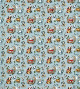 Alice in Wonderland Fabric by Sanderson Puddle Blue