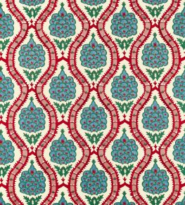Anar Trellis Fabric by Zoffany Serpentine / Crimson
