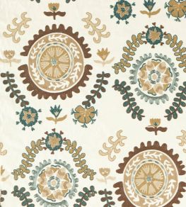 Annabels Suzani Fabric by Sanderson Mineral/Gritstone