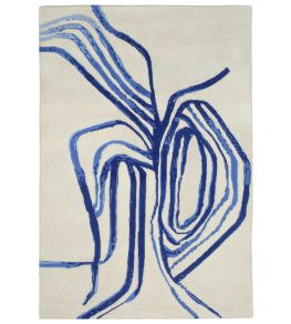 Aouielles by Tanya Ling Rug by CF Editions Blue/White
