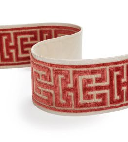 Apollo Velvet Braid Trim by James Hare Seashell Coral