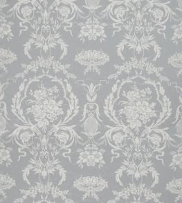Arabesque Silk Fabric by Zoffany Quartz Grey