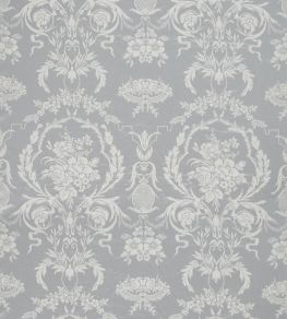 Arabesque Silk Fabric by Zoffany Quartz Grey