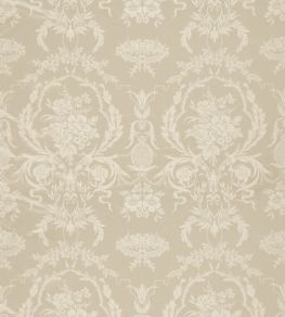 Arabesque Silk Fabric by Zoffany Warm White