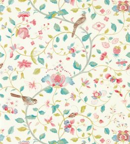 Aril's Garden Wallpaper by Sanderson Blue Clay/Pink