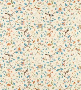 Aril's Garden Fabric by Sanderson Teal/Russet
