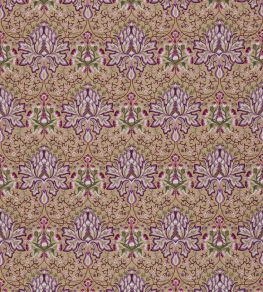 Artichoke Embroidery Fabric by Morris & Co Aubergine/Gold